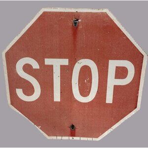 Large Vintage Retired  Metal STOP Sign 30x30 Reflective Street Road Octagon